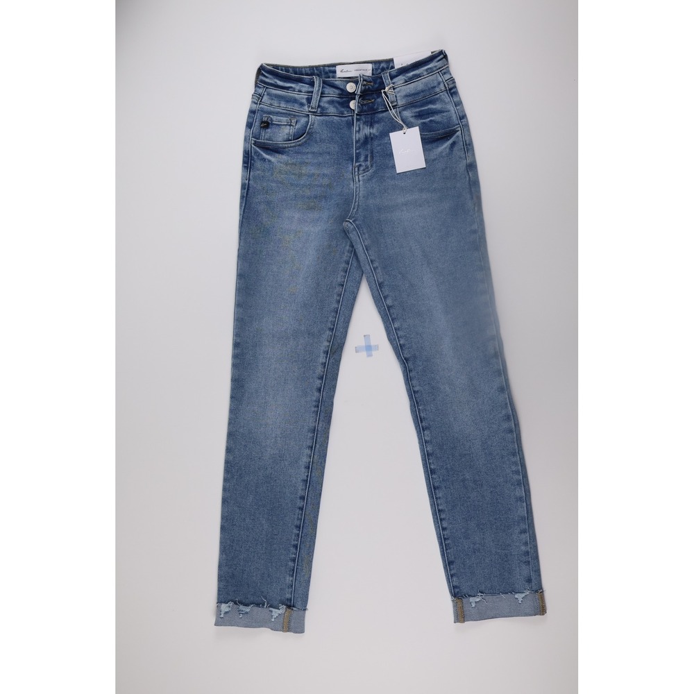 KanCan Essentials High Rise Skinny Jeans 0 23 Blue Denim Casual Raw Hem